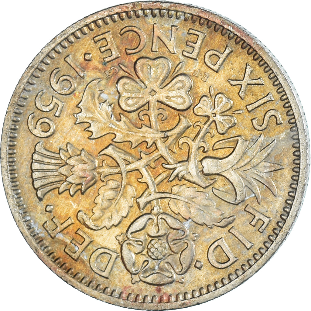 Monnaie, Grande-Bretagne, 6 Pence, 1959