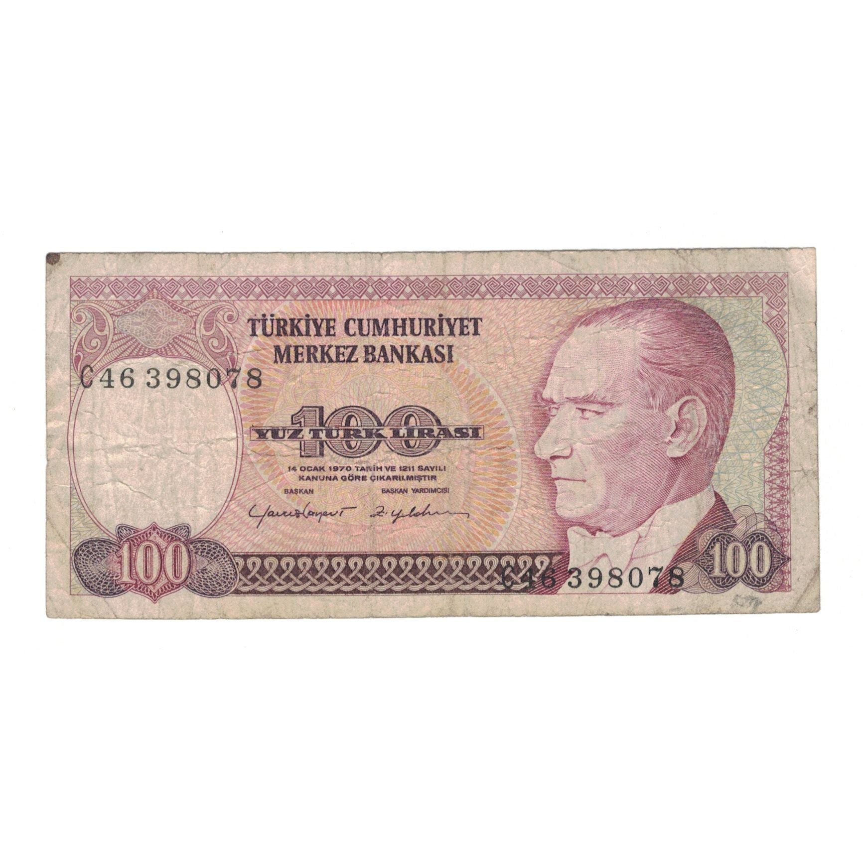 Geldschein, Türkei, 100 Lira, KM:194a, S