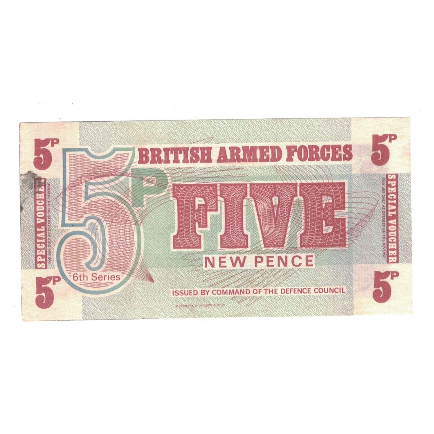 Billete, 5 New Pence, Gran Bretaña, KM:M47, MBC
