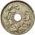 Münze, Belgien, 5 Centimes, 1925, SS, Copper-nickel, KM:66