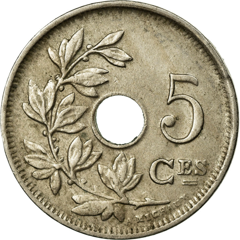 Moneta, Belgio, 5 Centimes, 1925, BB, Rame-nichel, KM:66