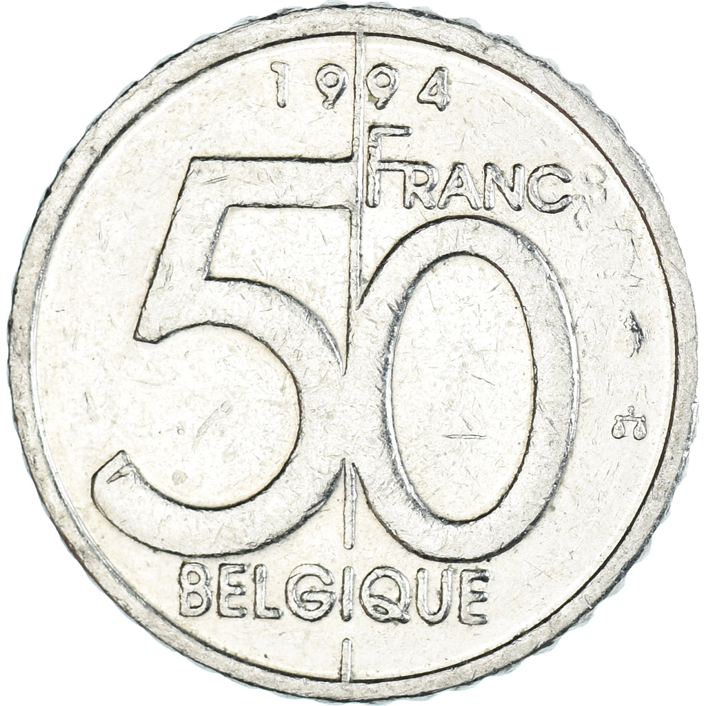 Münze, Belgien, 50 Francs, 50 Frank, 1994