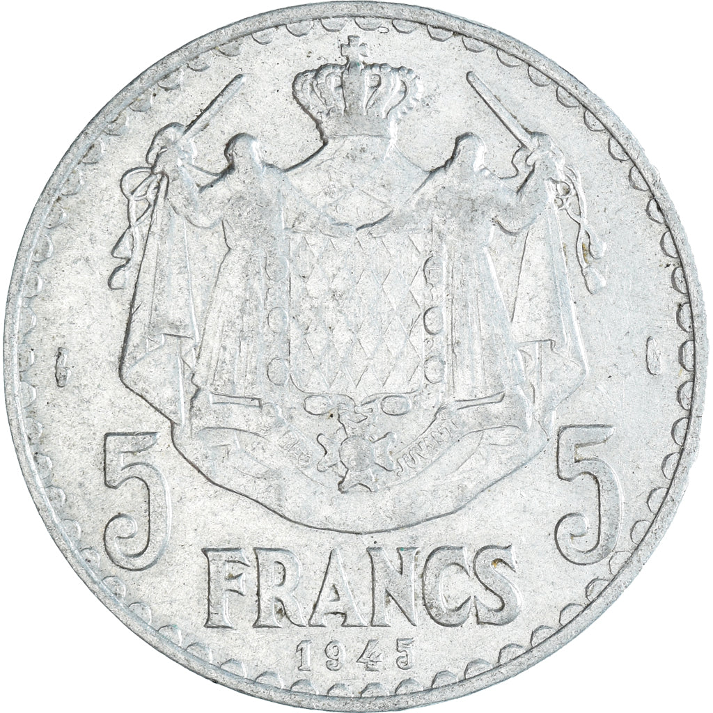 Monnaie, Monaco, 5 Francs, 1945