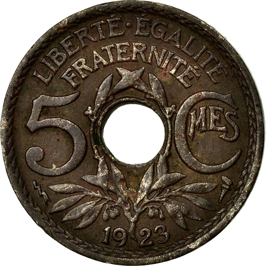 Moneta, Francia, Lindauer, 5 Centimes, 1923, Poissy, BB, Rame-nichel, KM:875