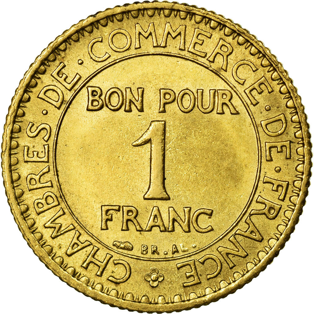 Coin, France, Chambre de commerce, Franc, 1921, Paris, AU(55-58)