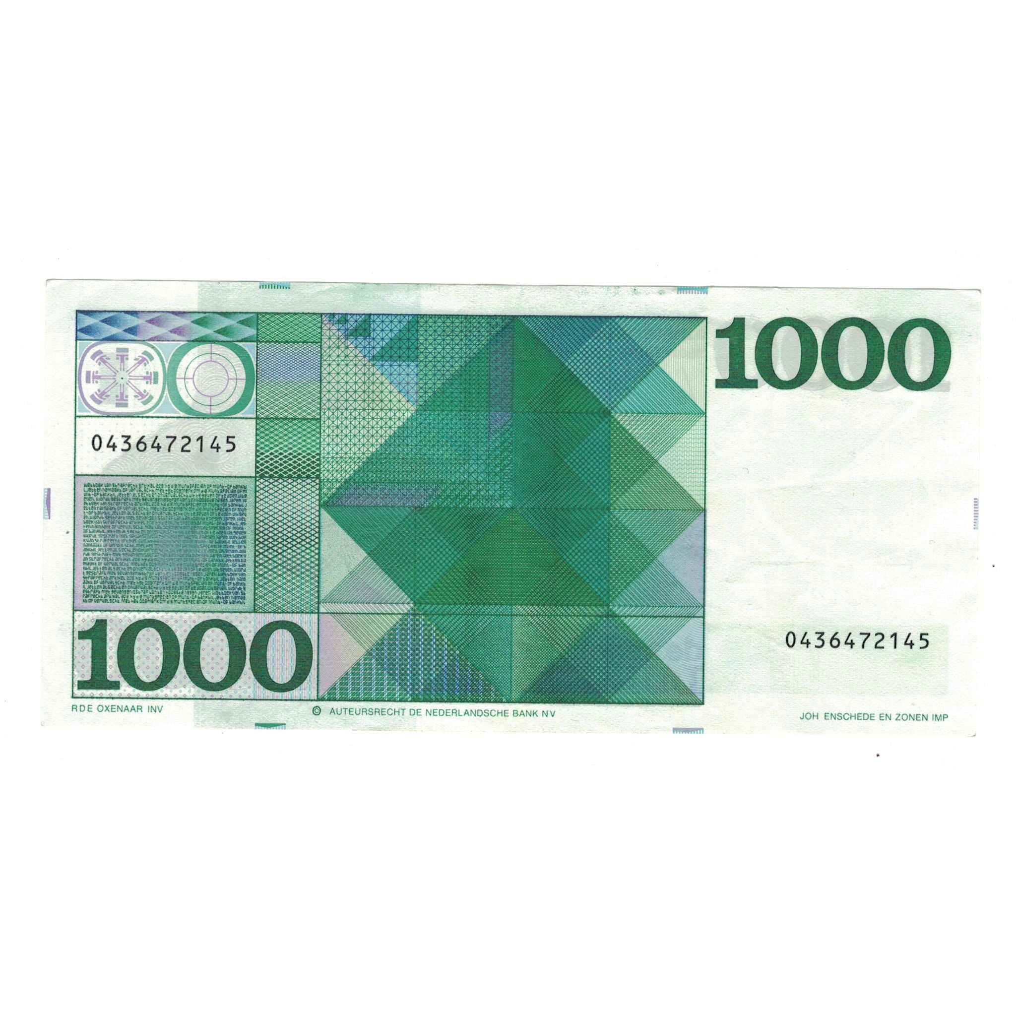 Billete, 1000 Gulden, 1972, Países Bajos, 1972-03-30, KM:94a, MBC+