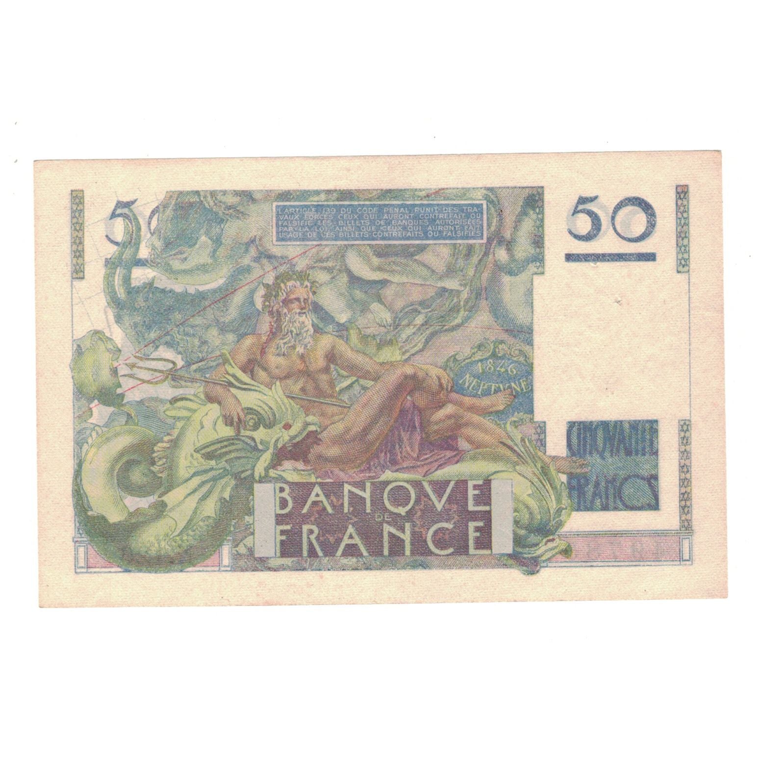Francja, 50 Francs, Le Verrier, 1949, N.126, UNC(63), KM:127b