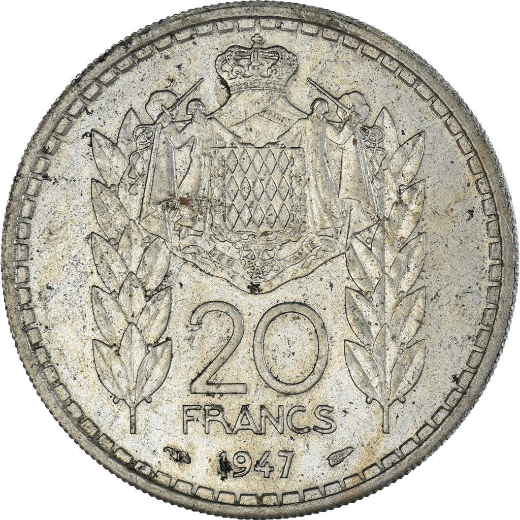 Coin, Monaco, 20 Francs, Vingt, 1947