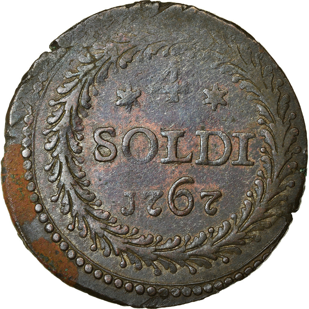 Moneta, STATI ITALIANI, CORSICA, General Pasquale Paoli, 4 Soldi, 1767, Murato