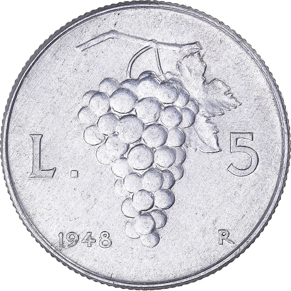 Moneta, Italia, 5 Lire, 1948