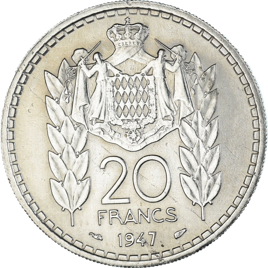 Moneta, Monaco, 20 Francs, Vingt, 1947