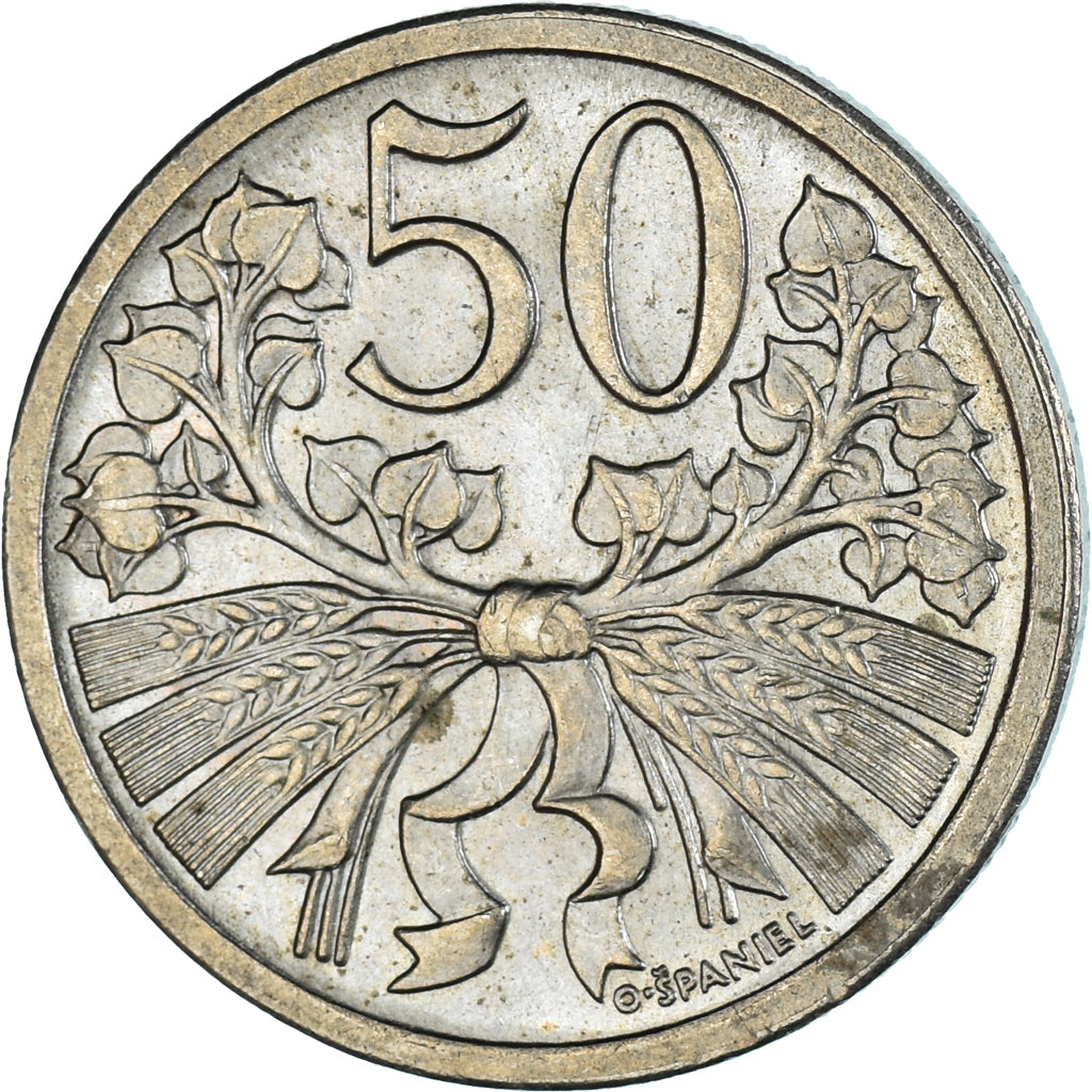 Moeda, Checoslováquia, 50 Haleru, 1924
