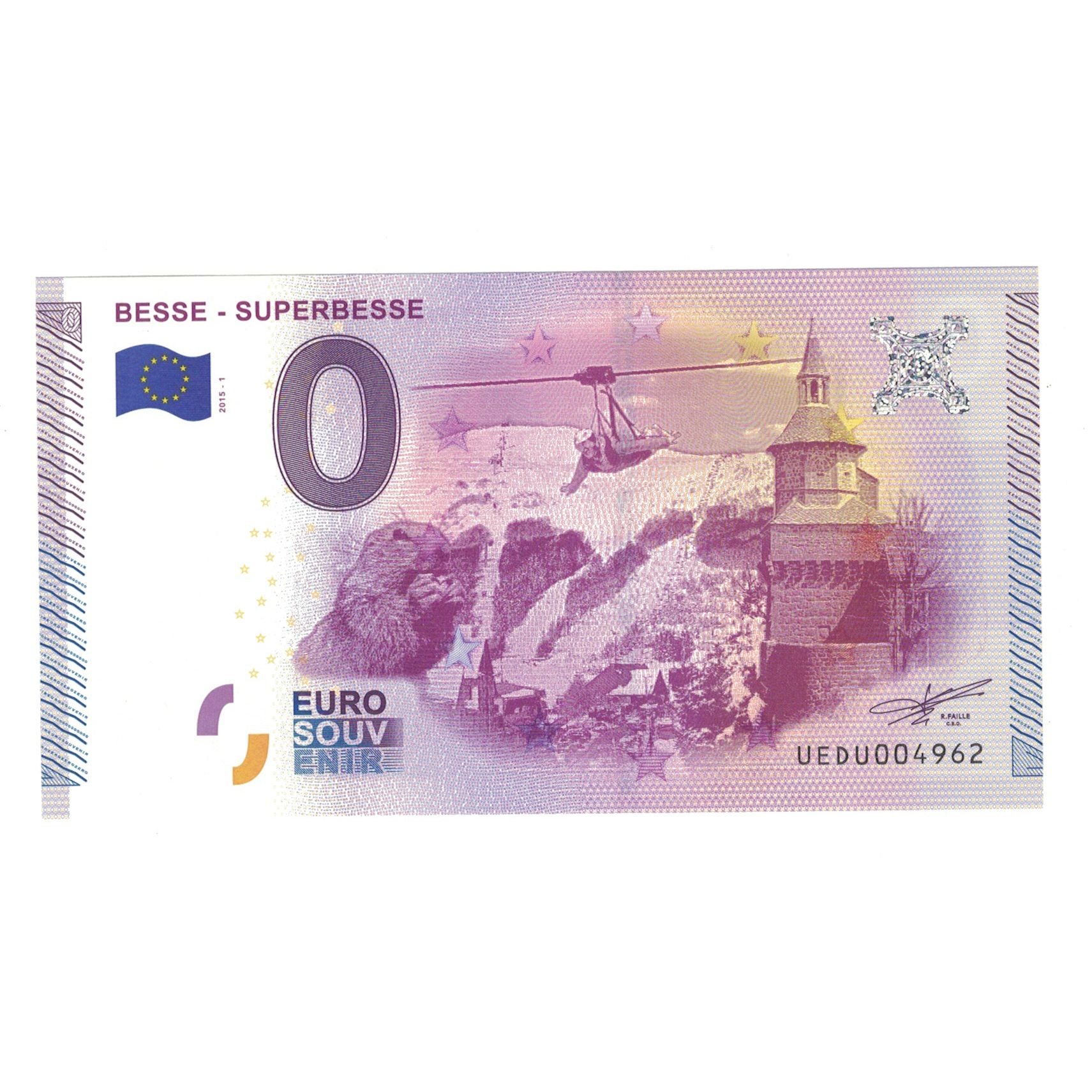 Francia, Tourist Banknote - 0 Euro, 2015, UEDU004962, BESSE SUPERBESSE, FDS