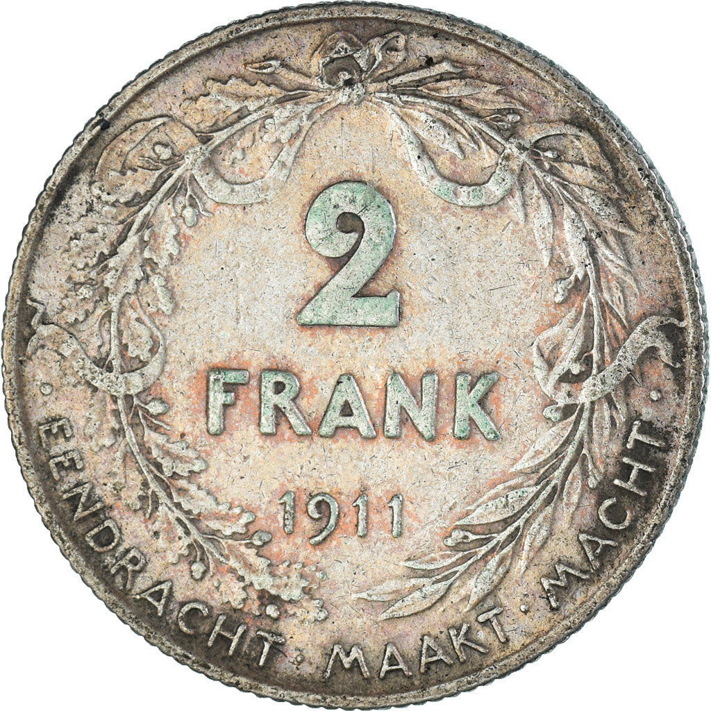 Monnaie, Belgique, 2 Francs, 2 Frank, 1911