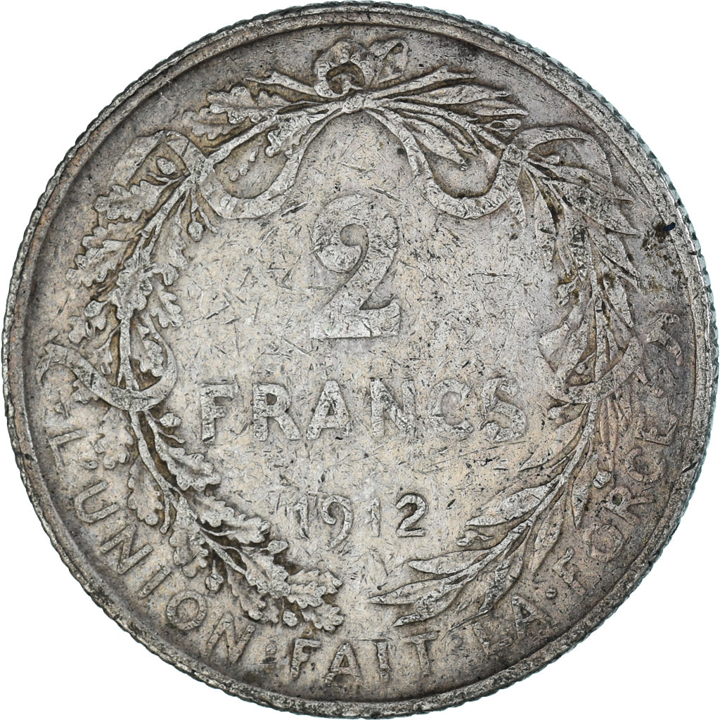 Monnaie, Belgique, 2 Francs, 2 Frank, 1912