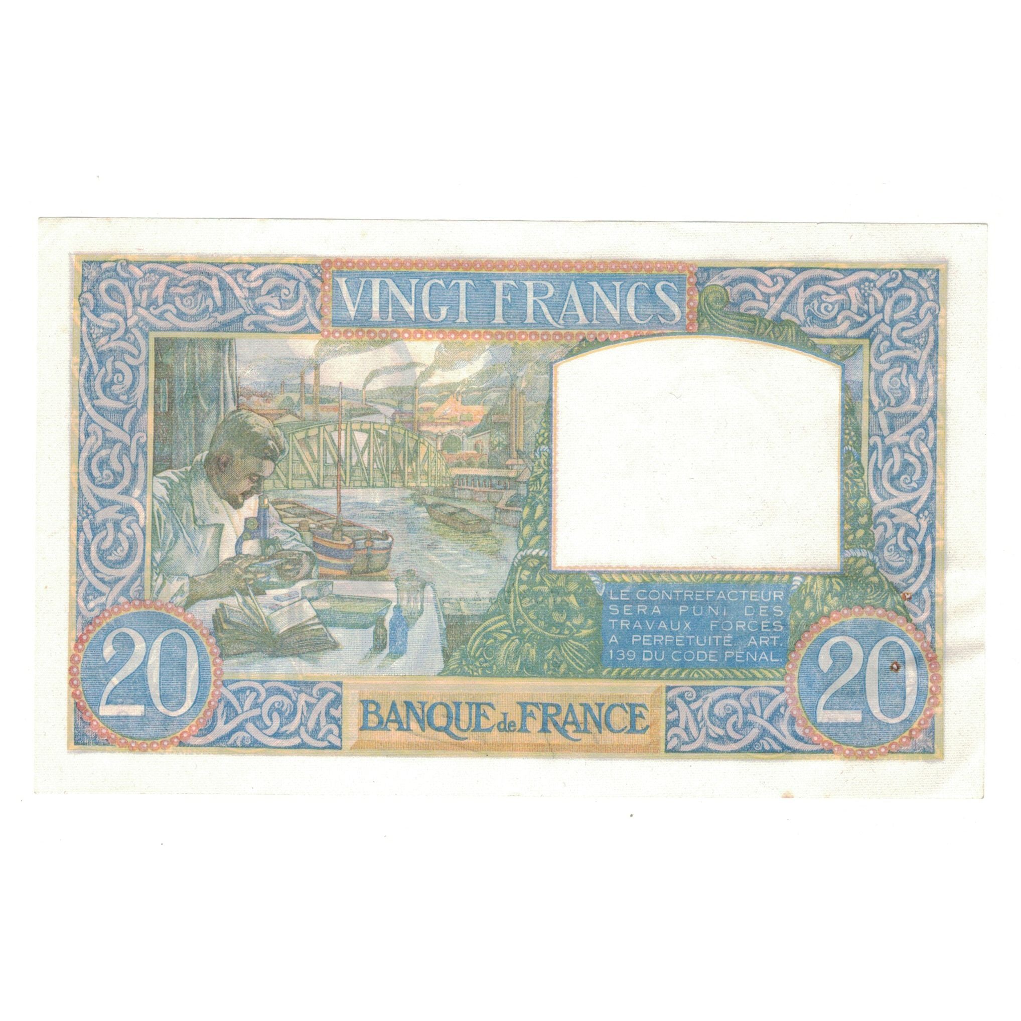 Francja, 20 Francs, Science et Travail, 1941, F.2955, AU(50-53), Fayette:12.12