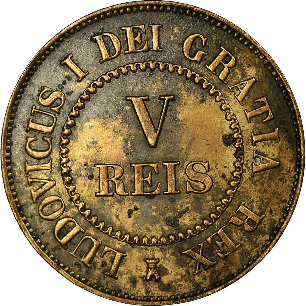 Portugal, Luiz I, 5 Reis, 1863, Brussels, Pattern, Copper, MS(60-62), KM:Pn130