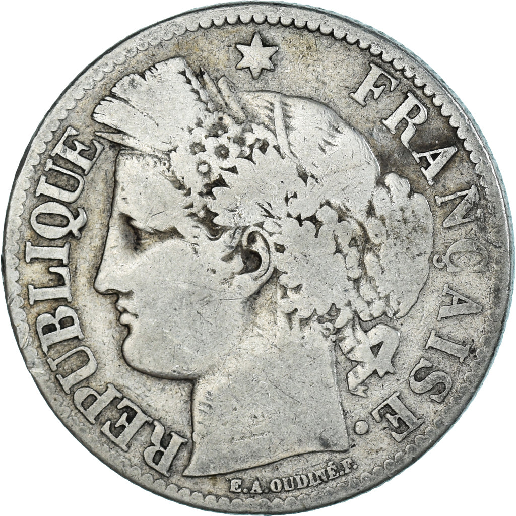 Moeda, França, 2 Francs, 1871