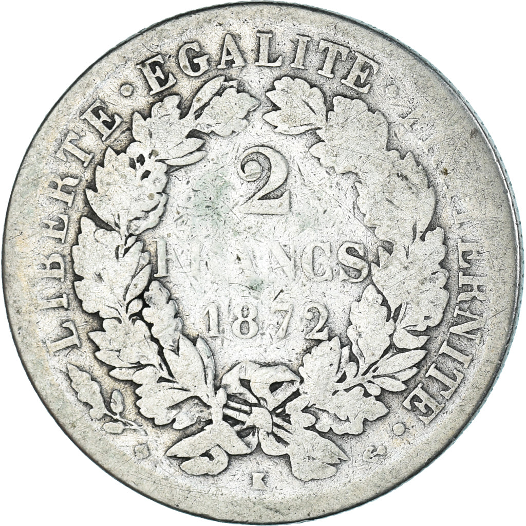 Moeda, França, 2 Francs, 1872