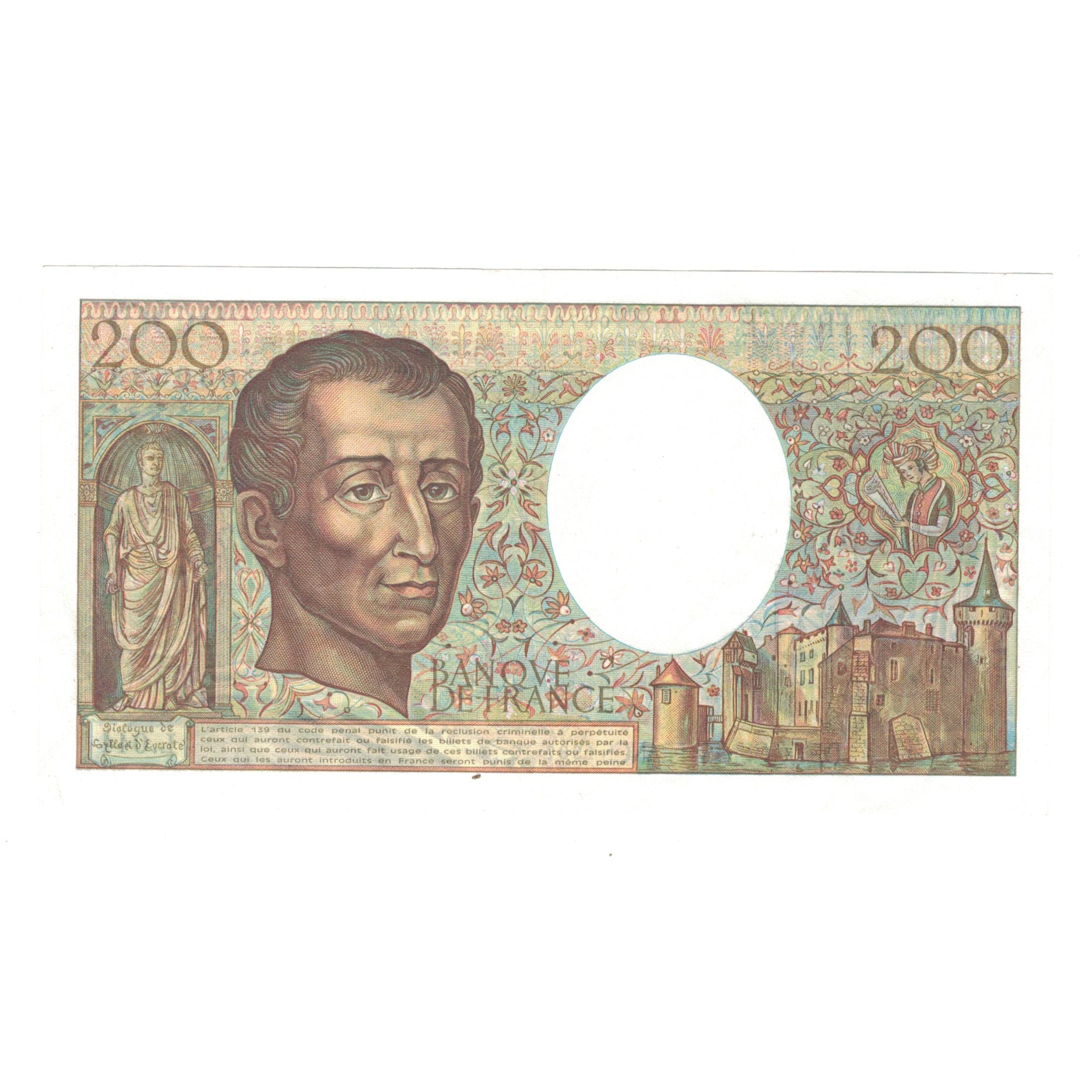 Francja, 200 Francs, Montesquieu, 1987, L.044, AU(50-53), Fayette:70.7, KM:155b