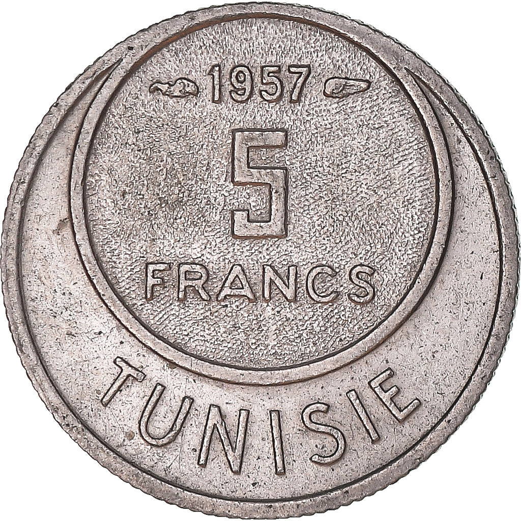 Munten, Tunisië, 5 Francs, 1957