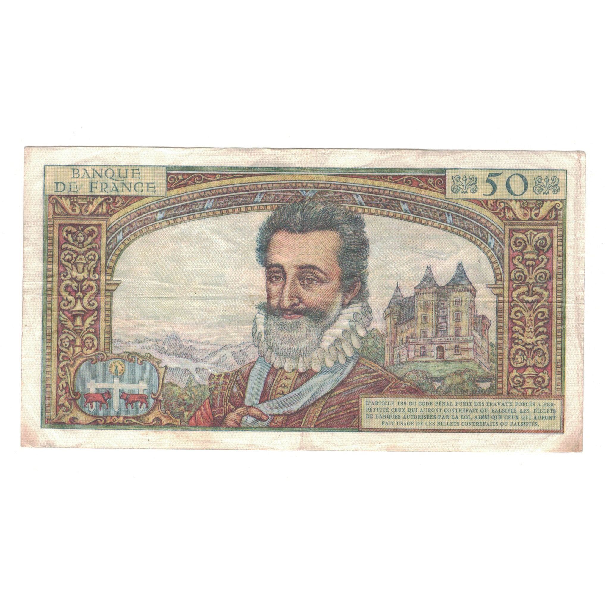 France, 50 Nouveaux Francs, Henri IV, 1960, O.25, EF(40-45), Fayette:58.3