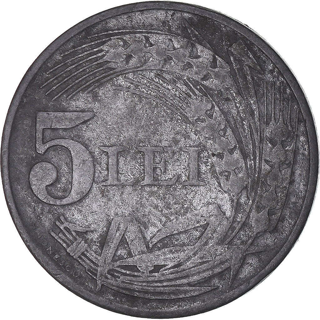 Monnaie, Roumanie, 5 Lei, 1942