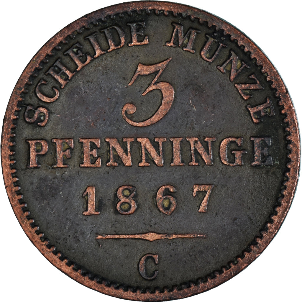 Coin, Germany, 3 Pfennig, 1867