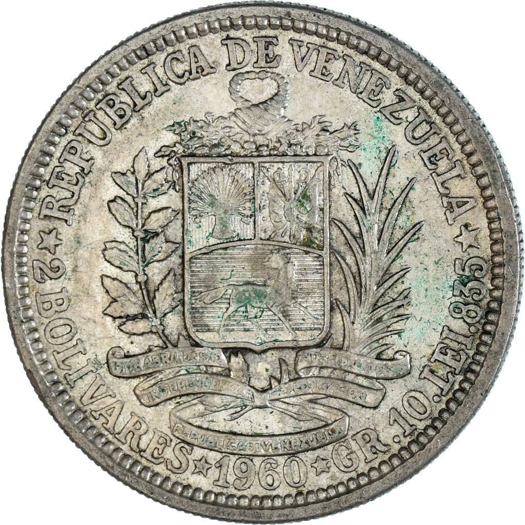 Monnaie, Venezuela, 2 Bolivares, 1960