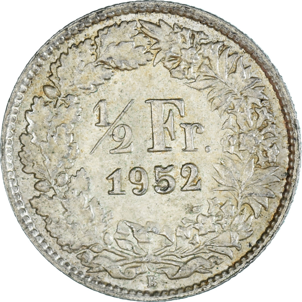 Moneda, Suiza, 1/2 Franc, 1952