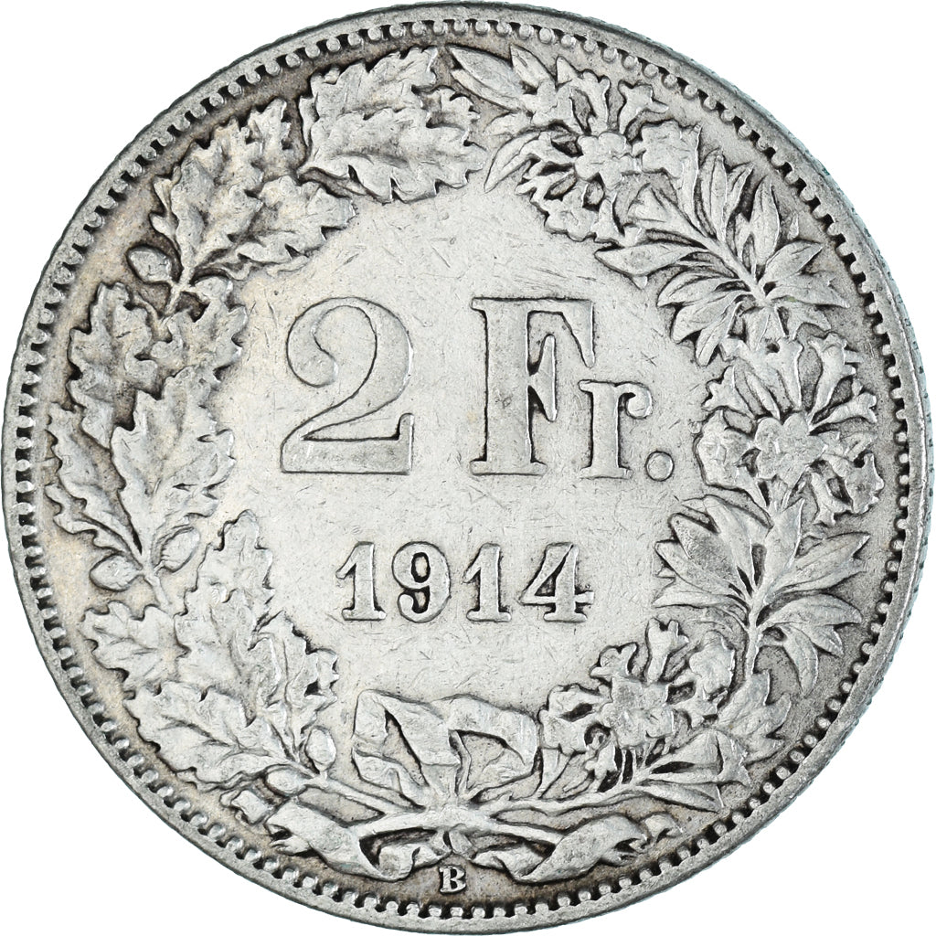 Moeda, Suíça, 2 Francs, 1914