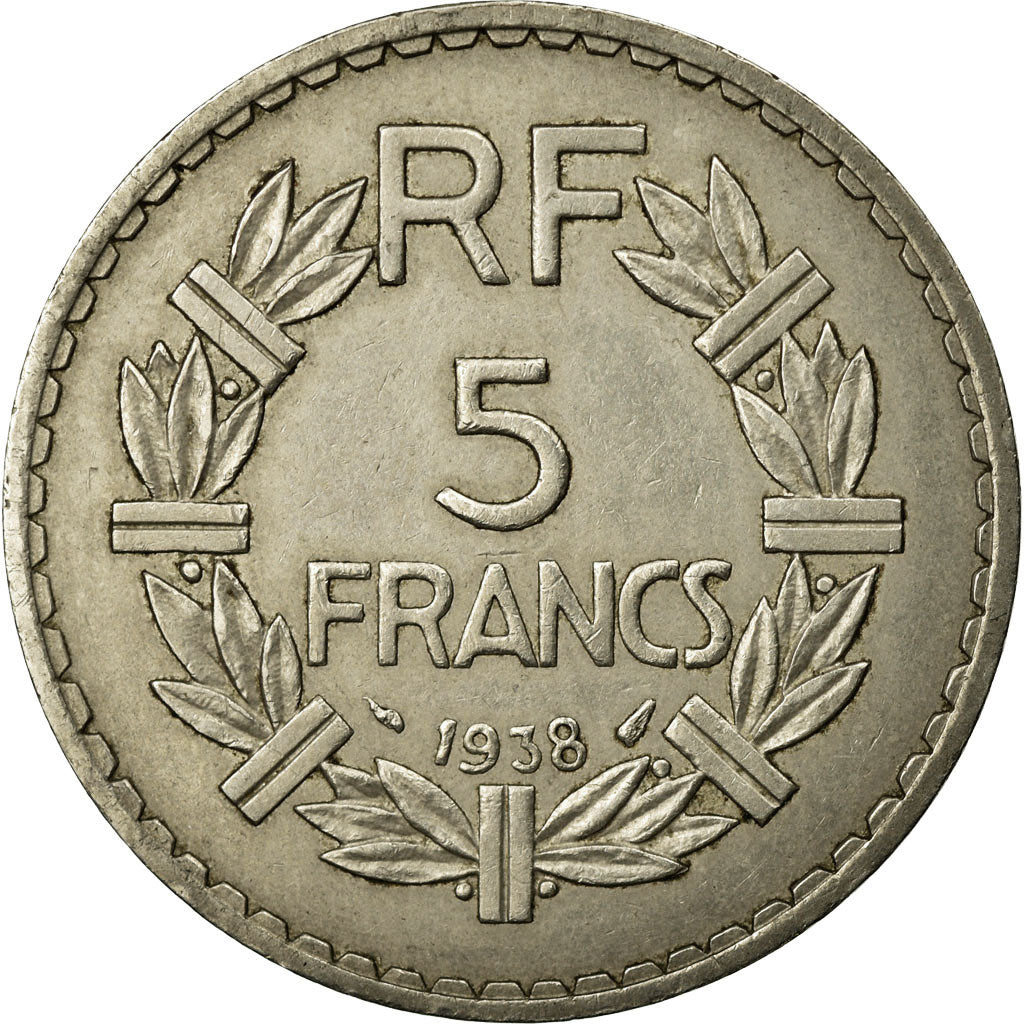 Münze, Frankreich, Lavrillier, 5 Francs, 1938, Paris, SS, Nickel, KM:888