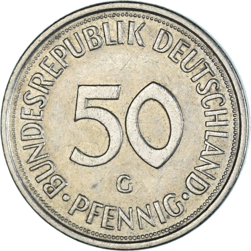 Moneda, ALEMANIA - REPÚBLICA FEDERAL, 50 Pfennig, 1977