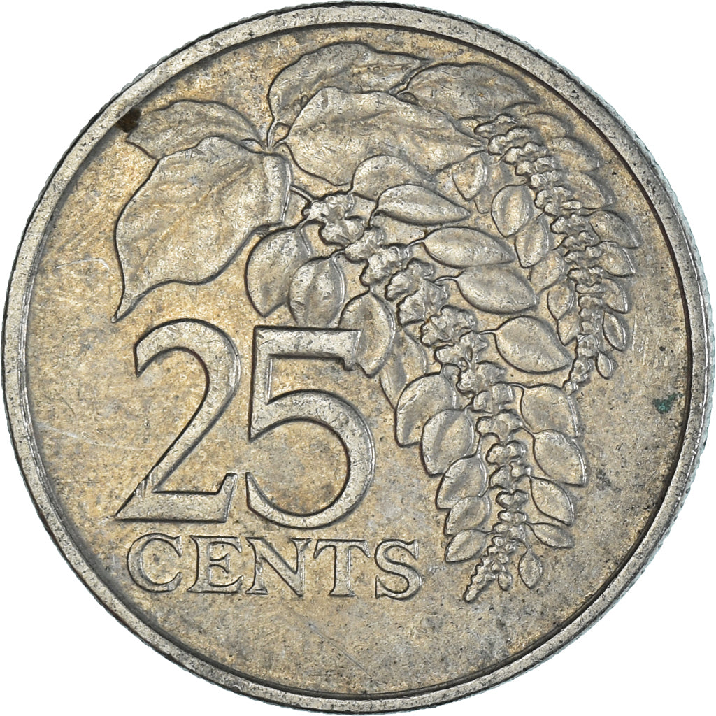Moneta, TRYNIDAD I TOBAGO, 25 Cents, 1977