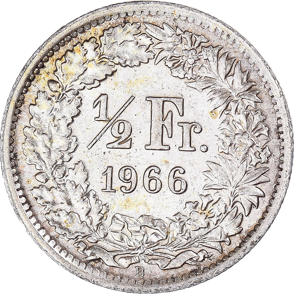 Münze, Schweiz, 1/2 Franc, 1966