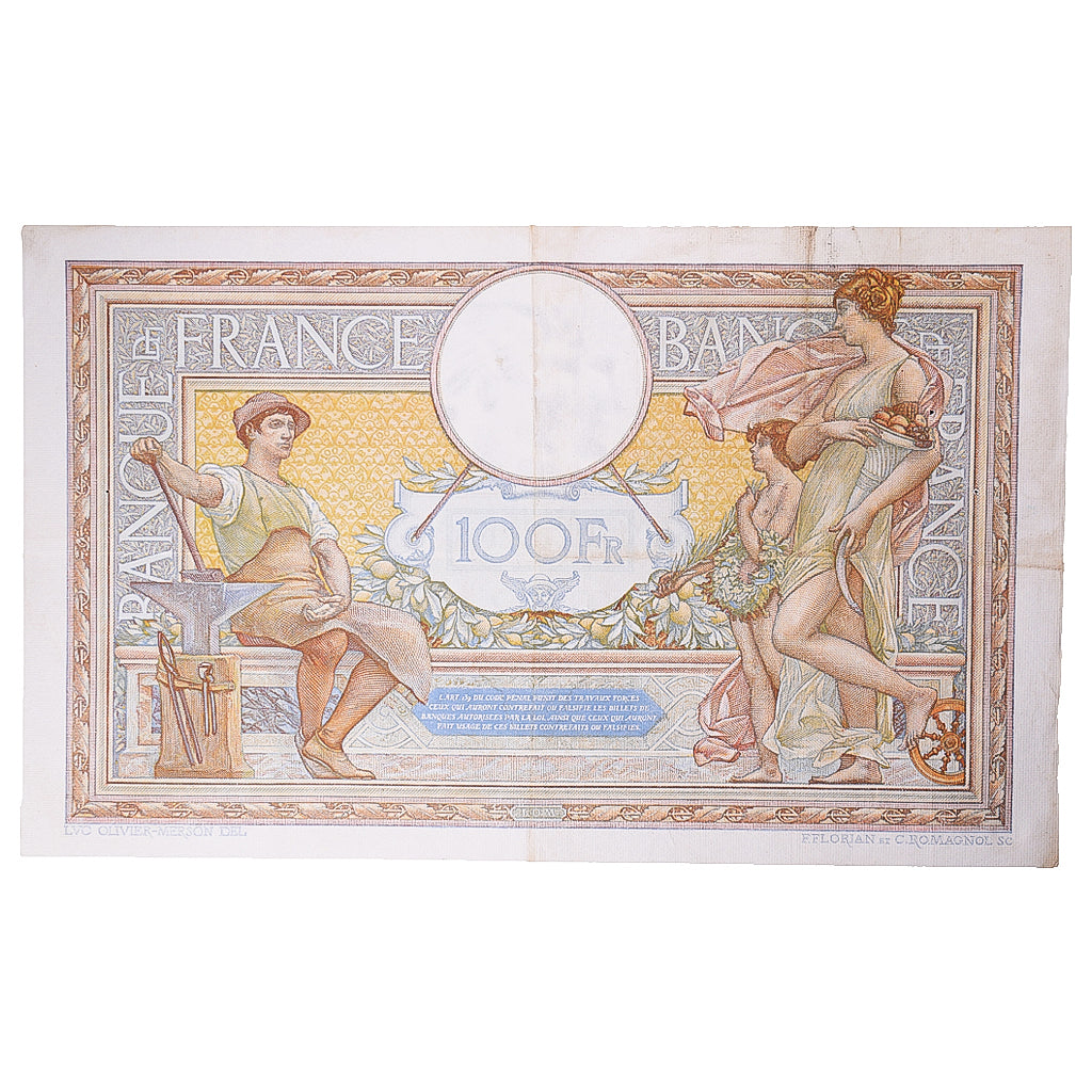 Frankreich, 100 Francs, Luc Olivier Merson, 1937, K.56878, SS, Fayette:25.7