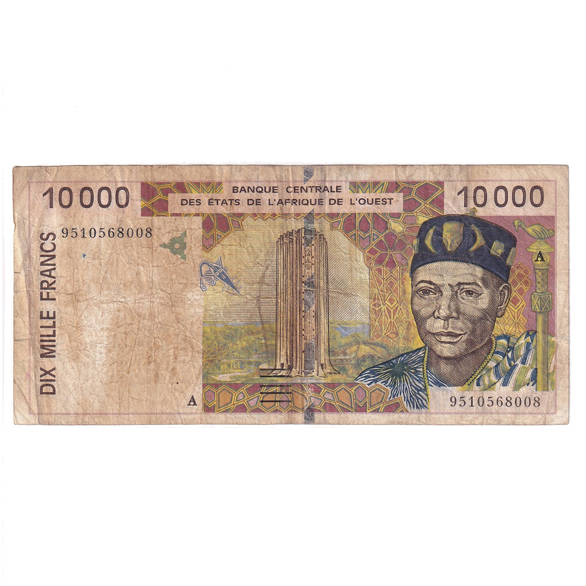 Geldschein, West African States, 10,000 Francs, Undated (1995), KM:114Ac, S