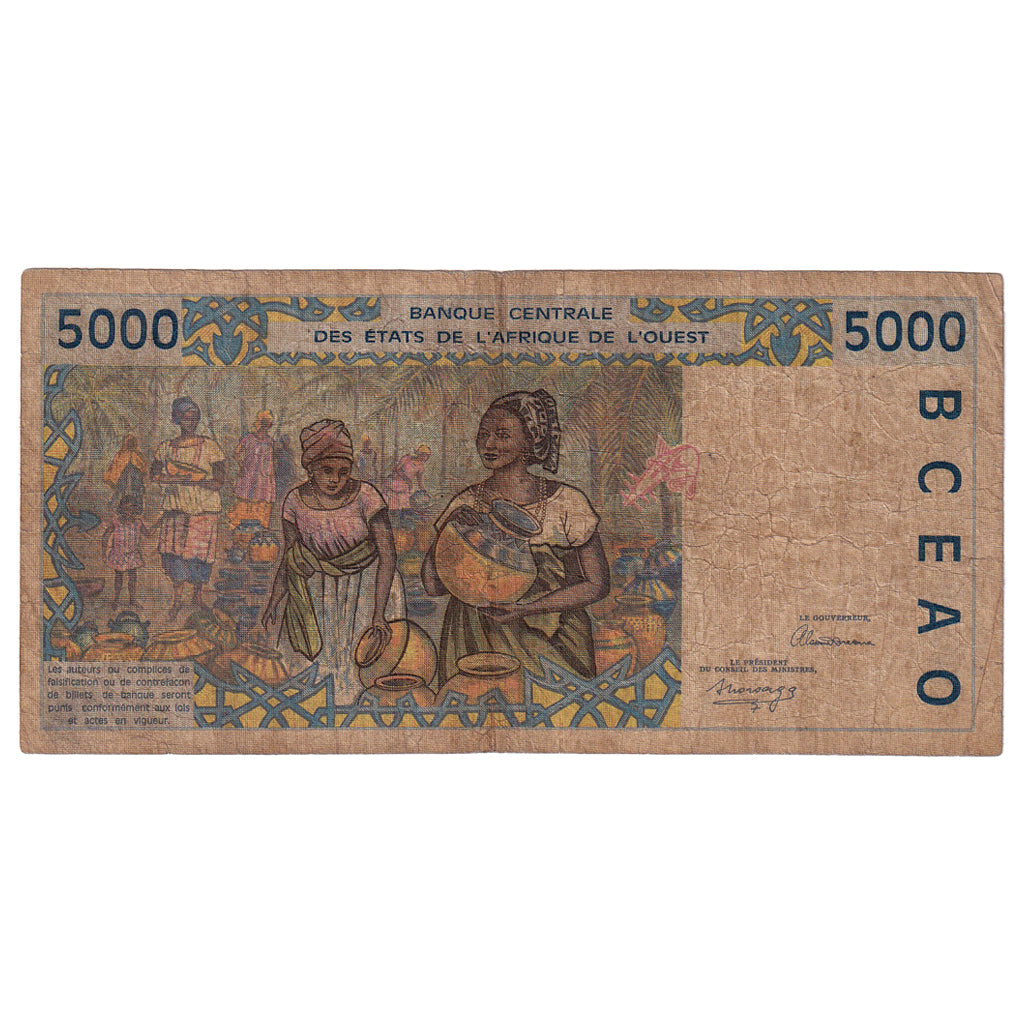 Billete, 5000 Francs, Undated (1992), Estados del África Occidental, KM:113Aa