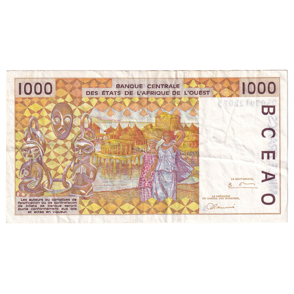 Banknot, Kraje Afryki Zachodniej, 1000 Francs, KM:111Ah, EF(40-45)