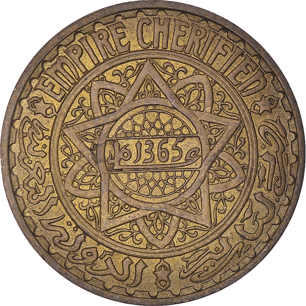 Moeda, Marrocos, 5 Francs, 1365