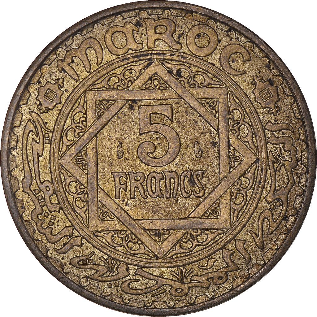 Moeda, Marrocos, 5 Francs, 1365