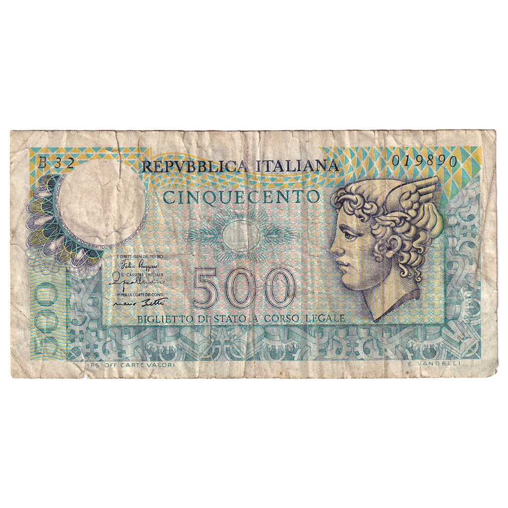 Geldschein, Italien, 500 Lire, 1974, 1974-02-14, KM:94, S
