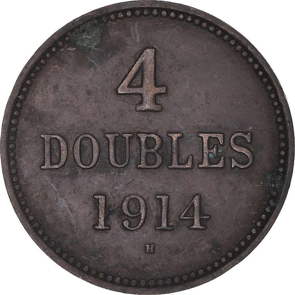 Monnaie, Guernesey, 4 Doubles, 1914