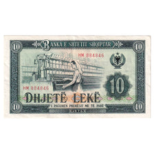 Billet, Albanie, 10 Lekë, Undated (1976), KM:43a, TTB