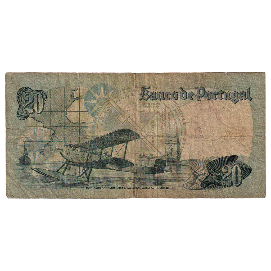 Biljet, Portugal, 20 Escudos, 1978, 1978-09-13, KM:176a, B