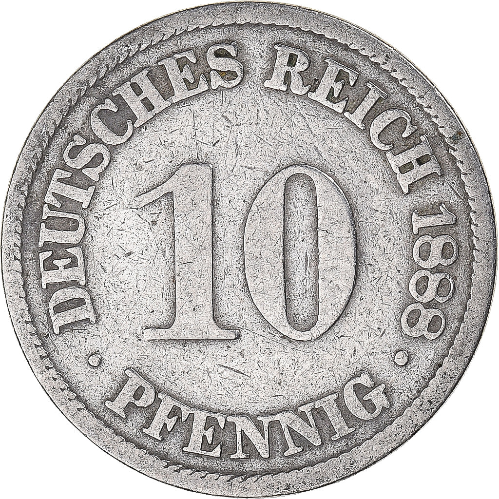 Moneda, Alemania, 10 Pfennig, 1888