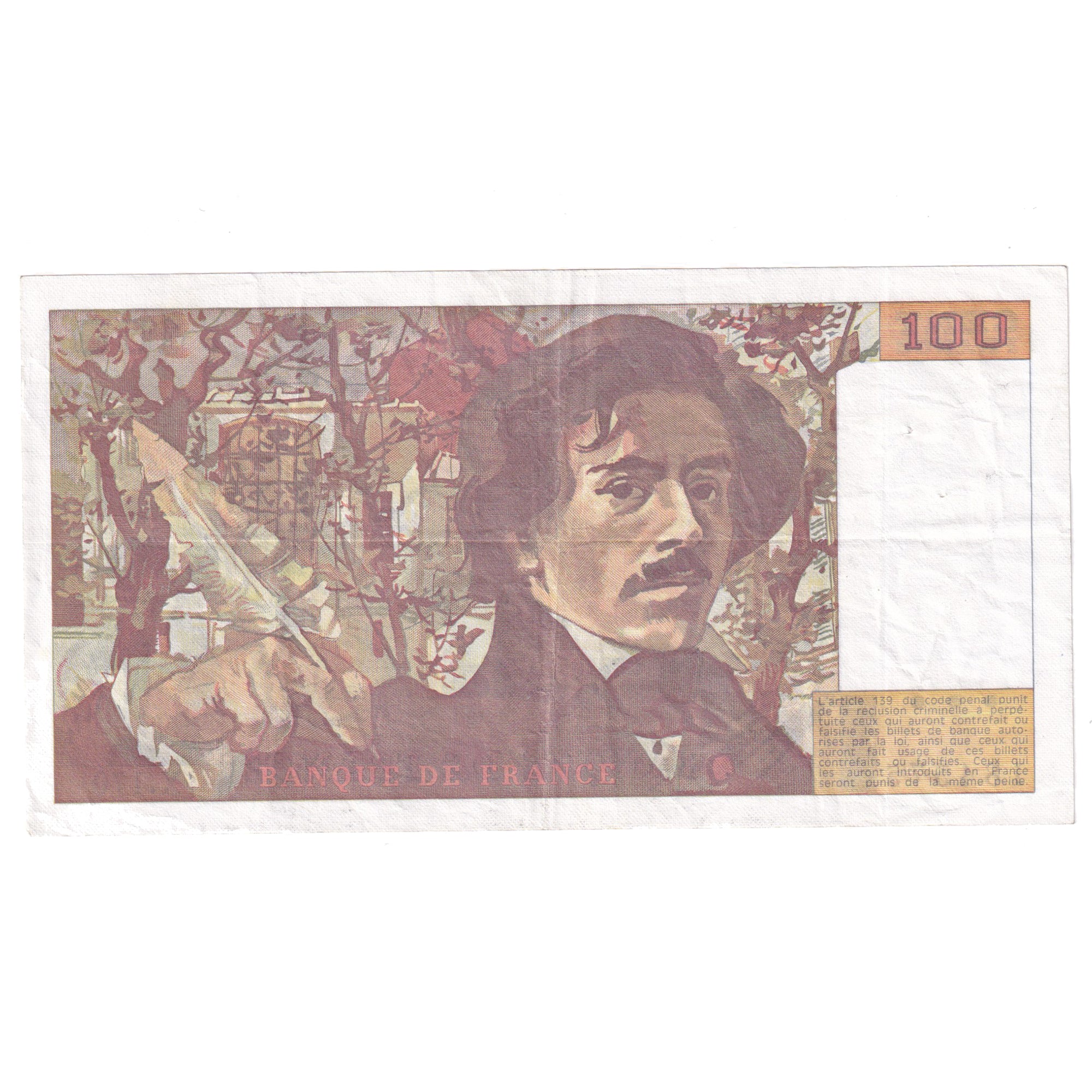 Francia, 100 Francs, Delacroix, 1991, X.170, BB, Fayette:69bis.3a1