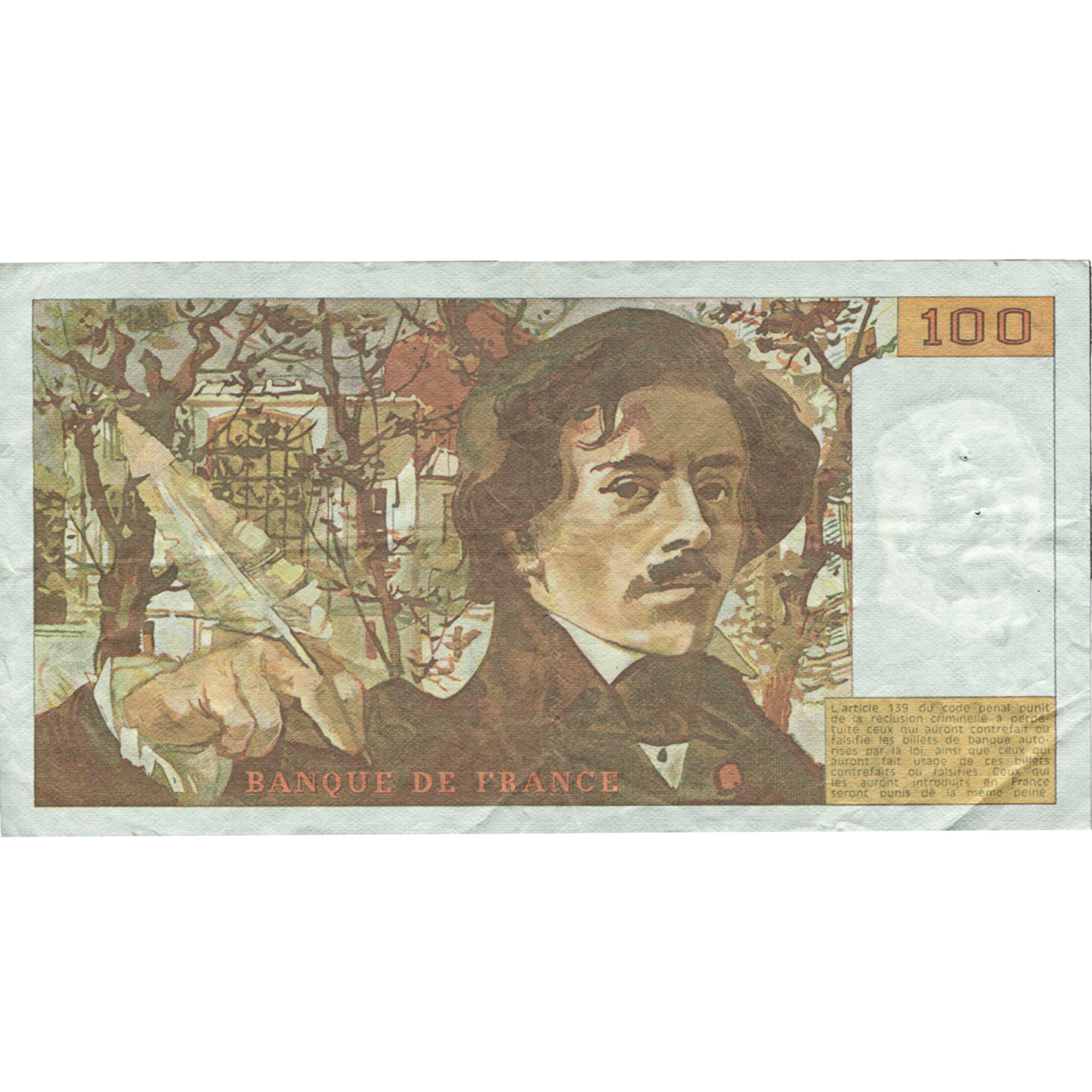 Francja, 100 Francs, Delacroix, 1984, N.89, EF(40-45), Fayette:69bis.2b