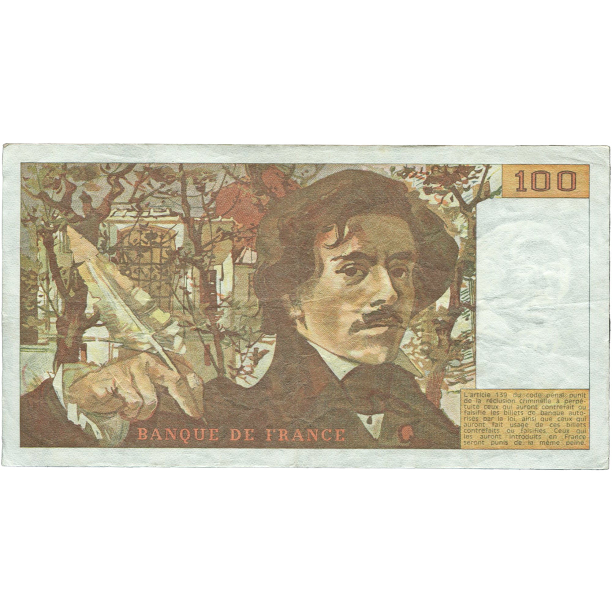 Frankrijk, 100 Francs, Delacroix, 1988, L.128, TTB, Fayette:69.12