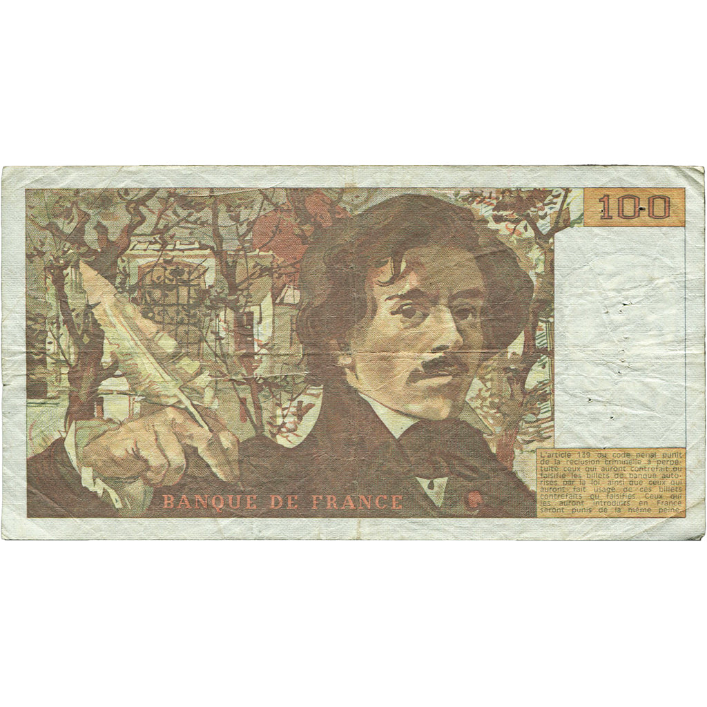 Francia, 100 Francs, Delacroix, 1989, Y.146, MBC, Fayette:69.13C